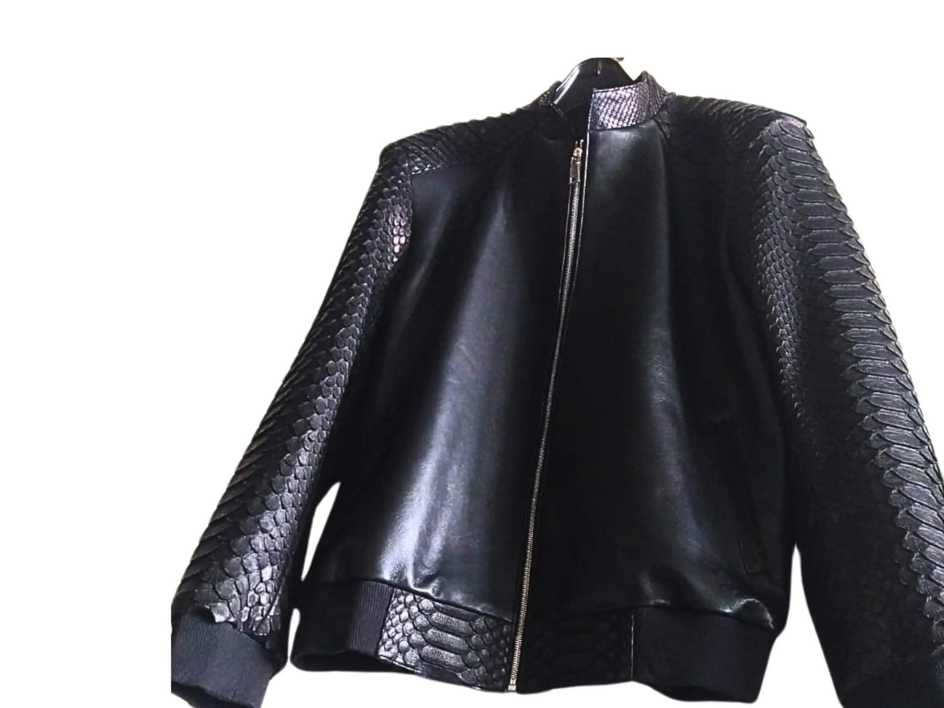 Bomber Leather Jacket CT-025 - Python Jacket by LFM Fashion