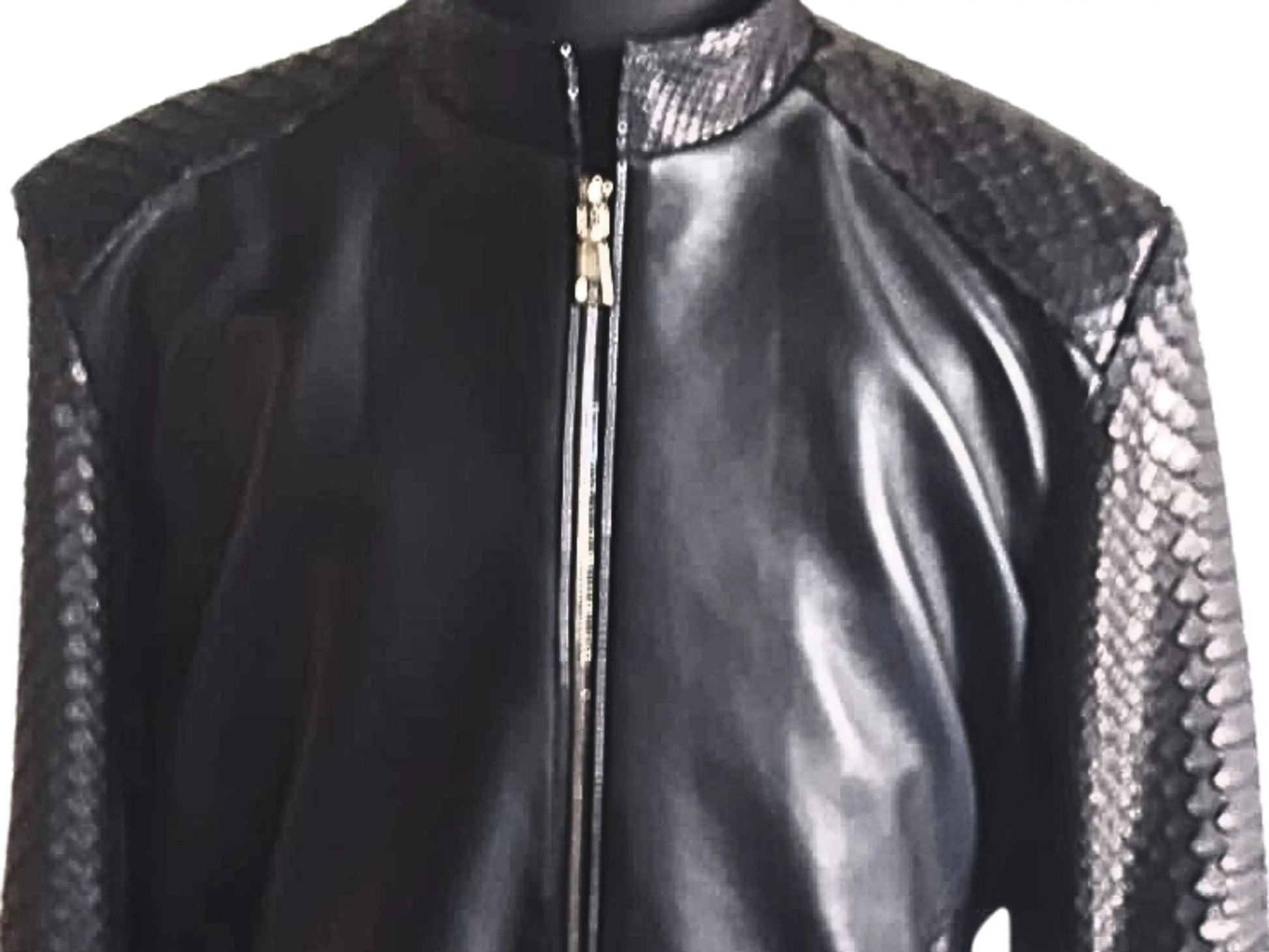 Bomber Leather Jacket CT-025 - Python Jacket by LFM Fashion