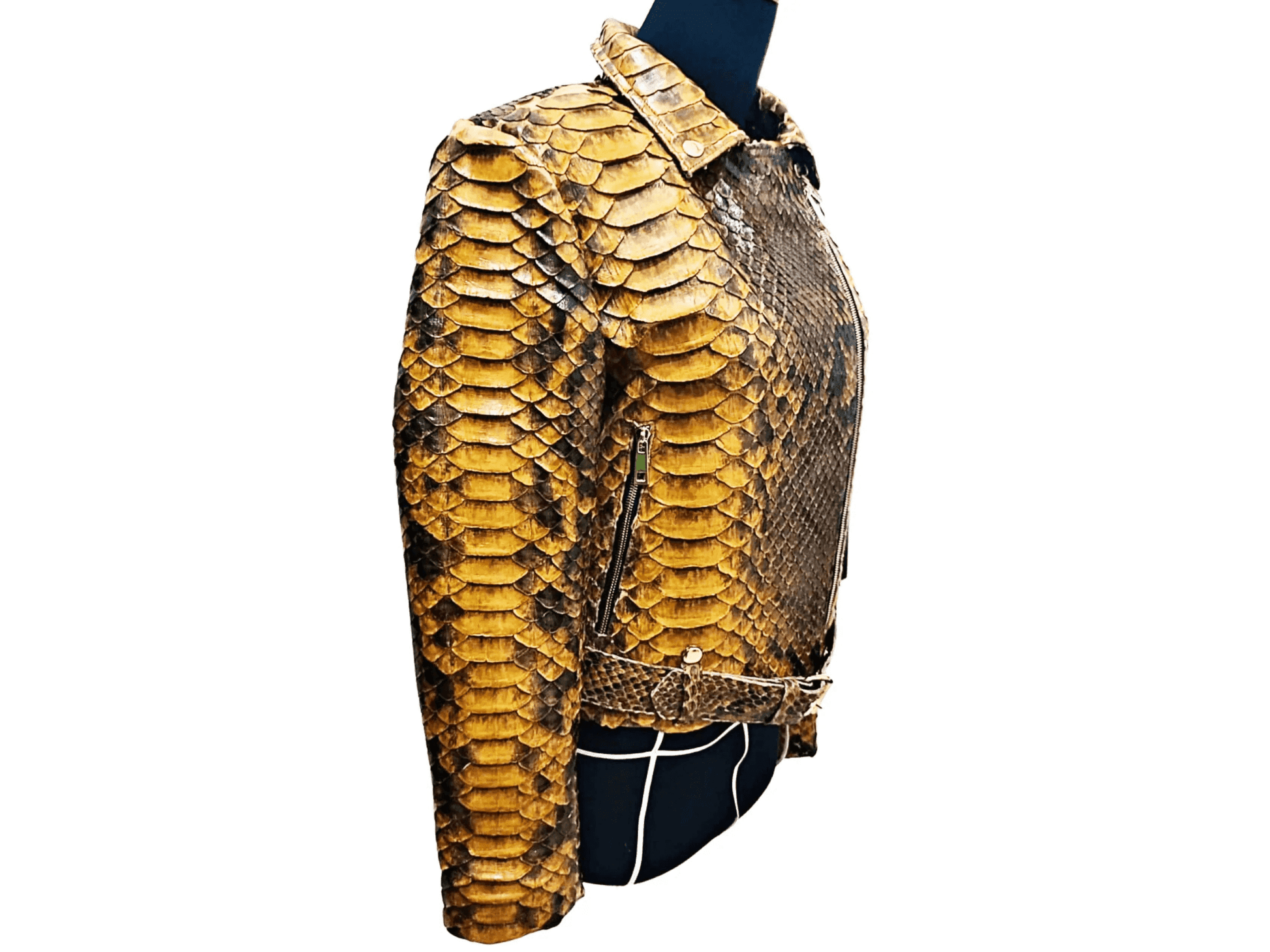 Brown Motorcycle Leather Jacket King Scales - LFM Fashion