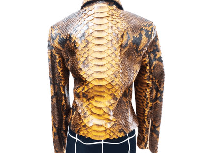 Brown Motorcycle Leather Jacket King Scales - LFM Fashion
