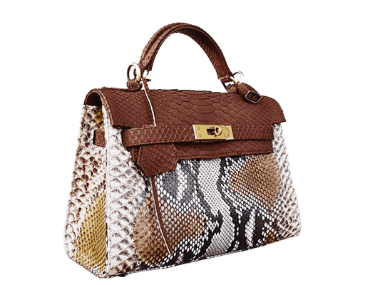 Brown Snakeskin Kelly Bag 25 - LFM Fashion