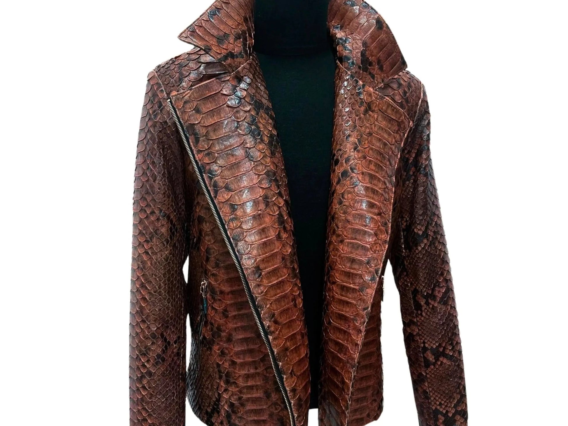 Dark Brown Python Jacket - Python Jacket by LFM Fashion