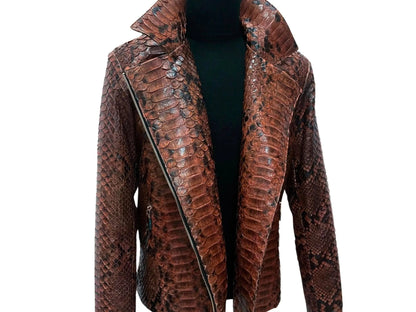Dark Brown Python Jacket - Python Jacket by LFM Fashion