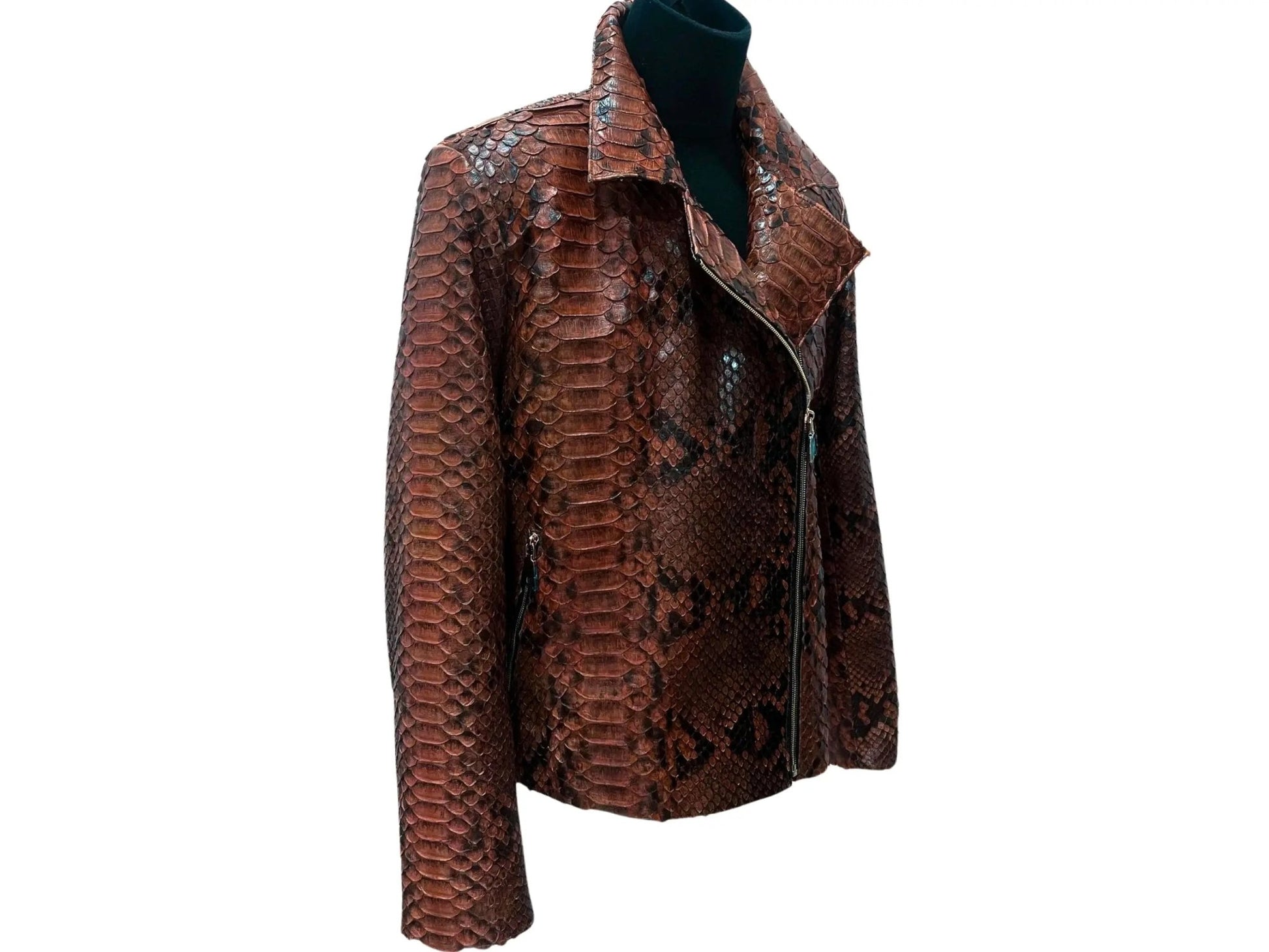 Dark Brown Python Jacket - Python Jacket by LFM Fashion