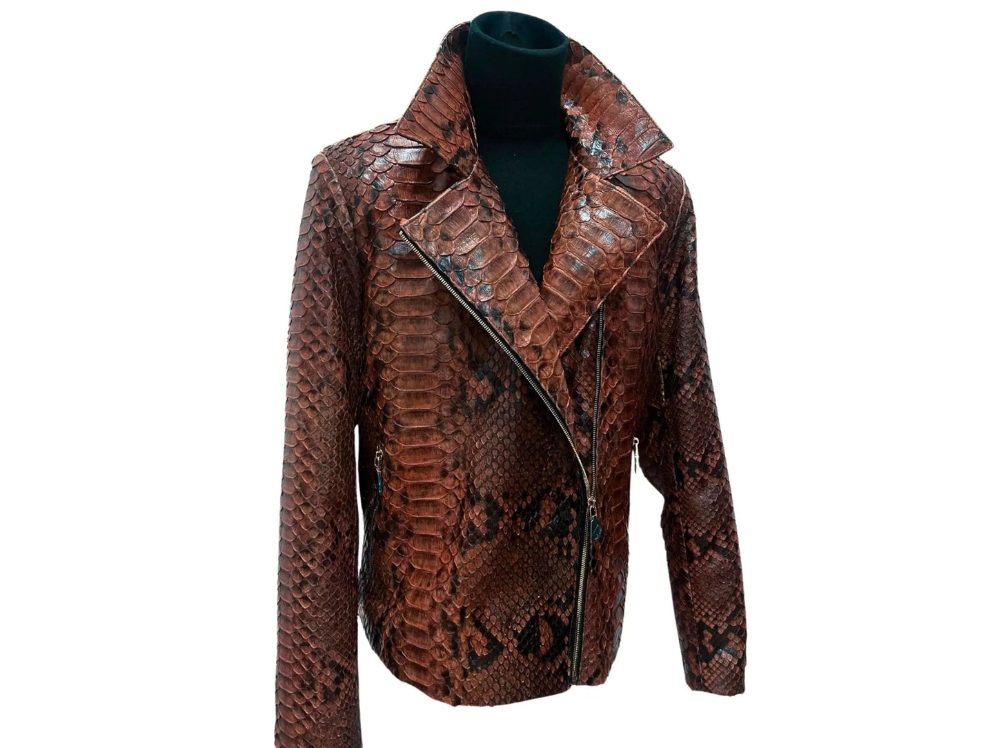 Dark Brown Python Jacket - Python Jacket by LFM Fashion