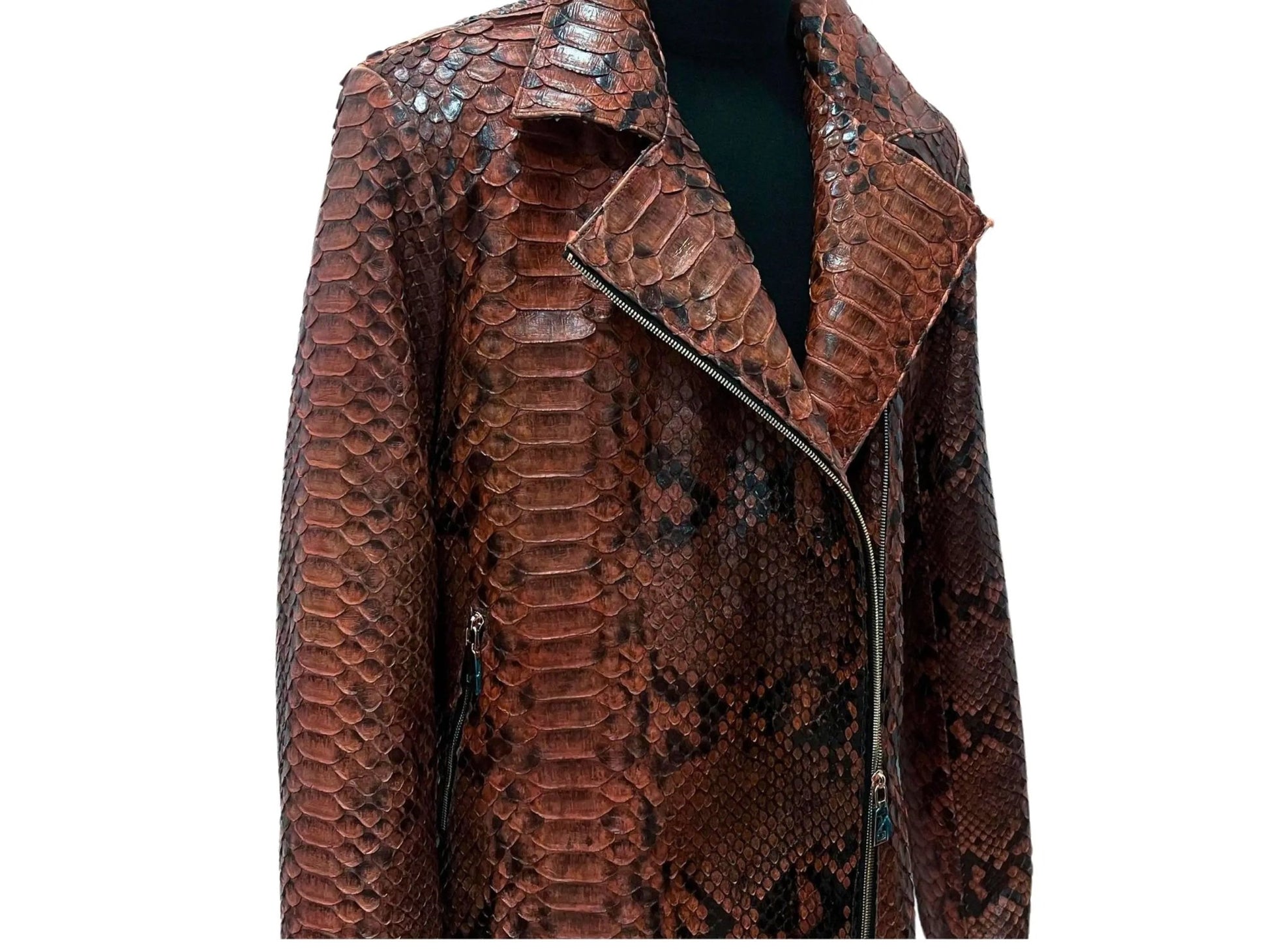 Dark Brown Python Jacket - Python Jacket by LFM Fashion