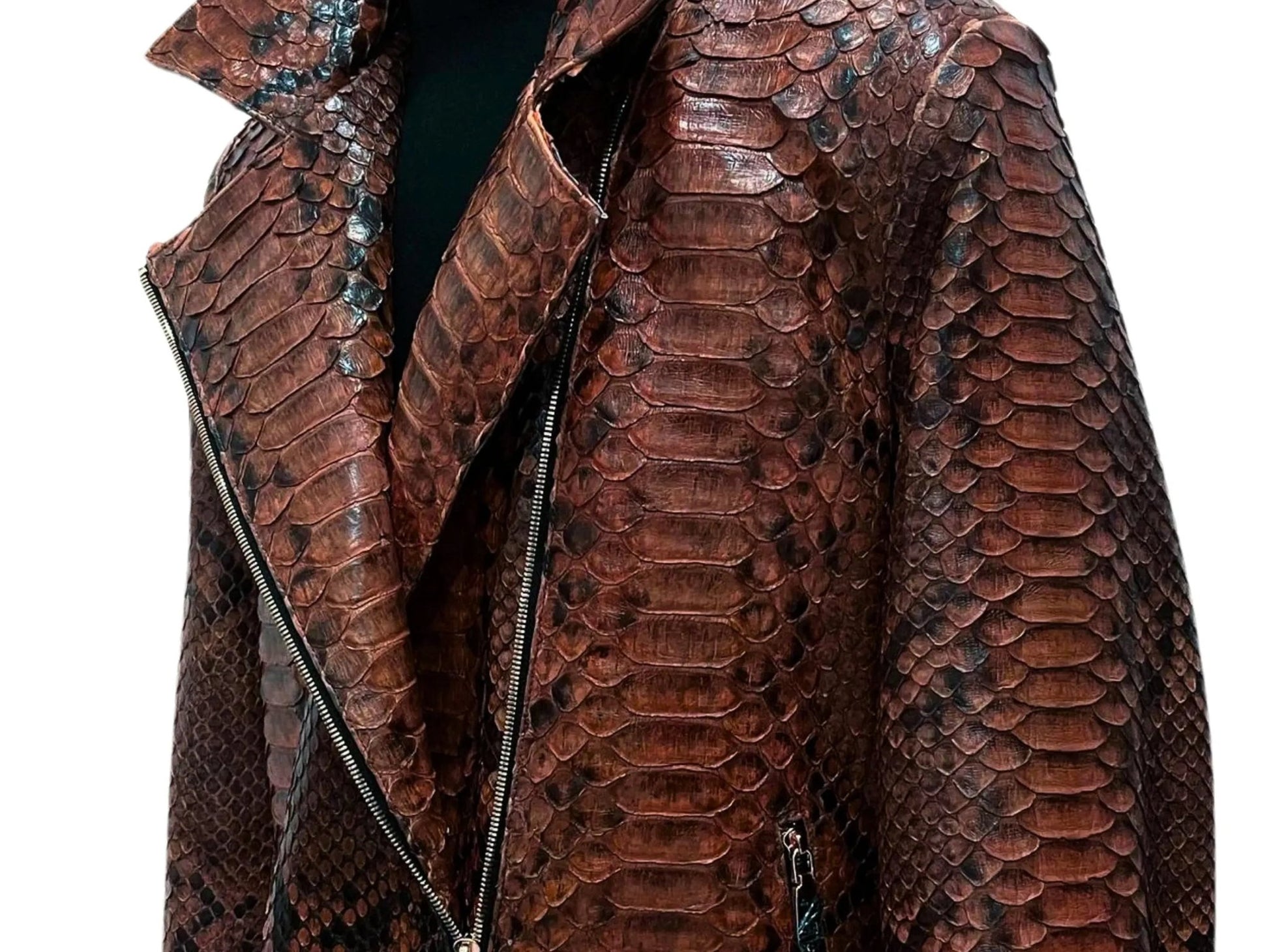 Dark Brown Python Jacket - Python Jacket by LFM Fashion