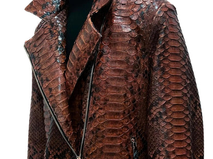 Dark Brown Python Jacket - Python Jacket by LFM Fashion