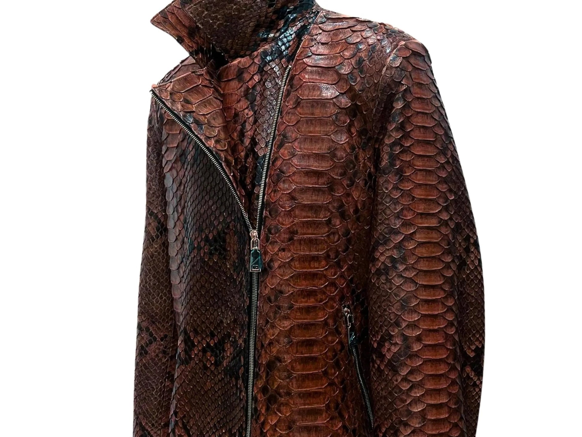 Dark Brown Python Jacket - Python Jacket by LFM Fashion