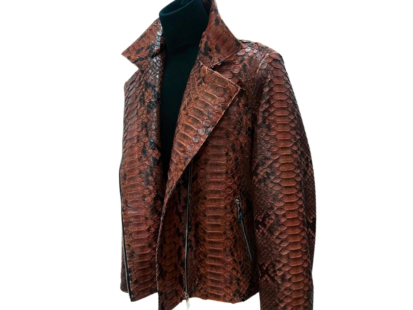 Dark Brown Python Jacket - Python Jacket by LFM Fashion