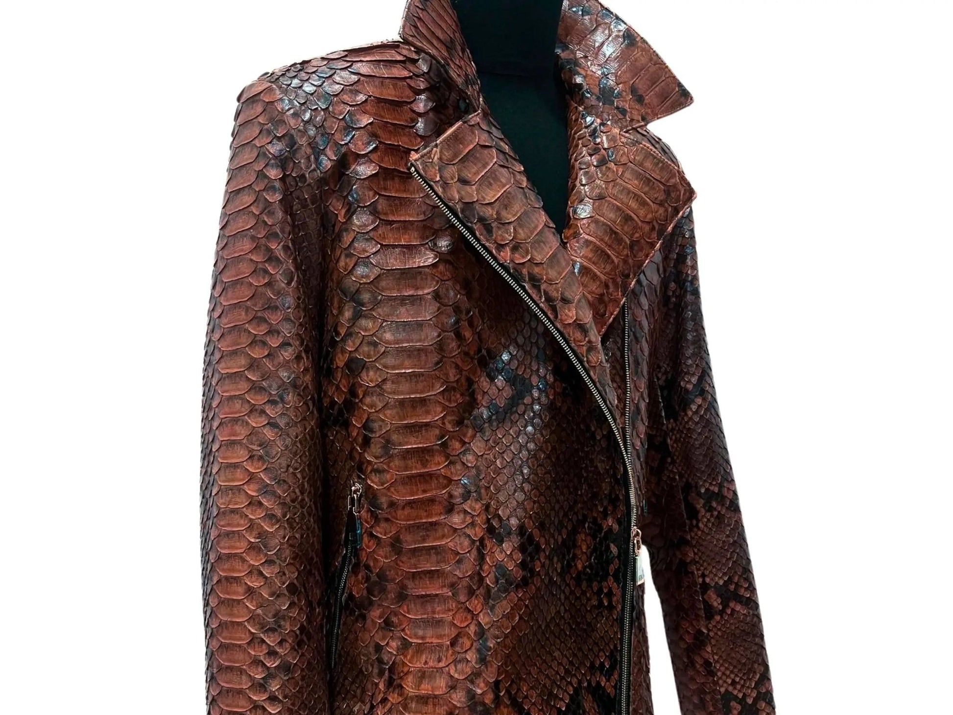 Dark Brown Python Jacket - Python Jacket by LFM Fashion