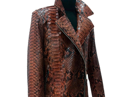 Dark Brown Python Jacket - Python Jacket by LFM Fashion