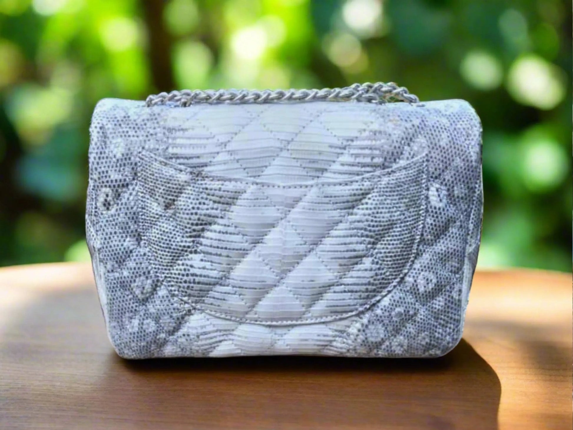 Exotic Quilted Lizard Skin Bag - Python Jacket by LFM Fashion