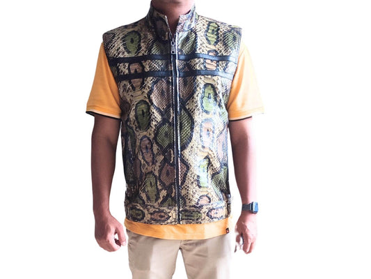 Genuine Python Snakeskin Motorcycle Leather Vest - LFM Fashion