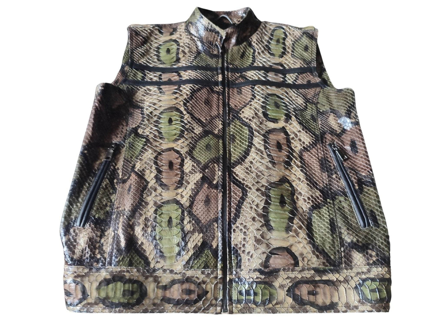Genuine Python Snakeskin Motorcycle Leather Vest - LFM Fashion