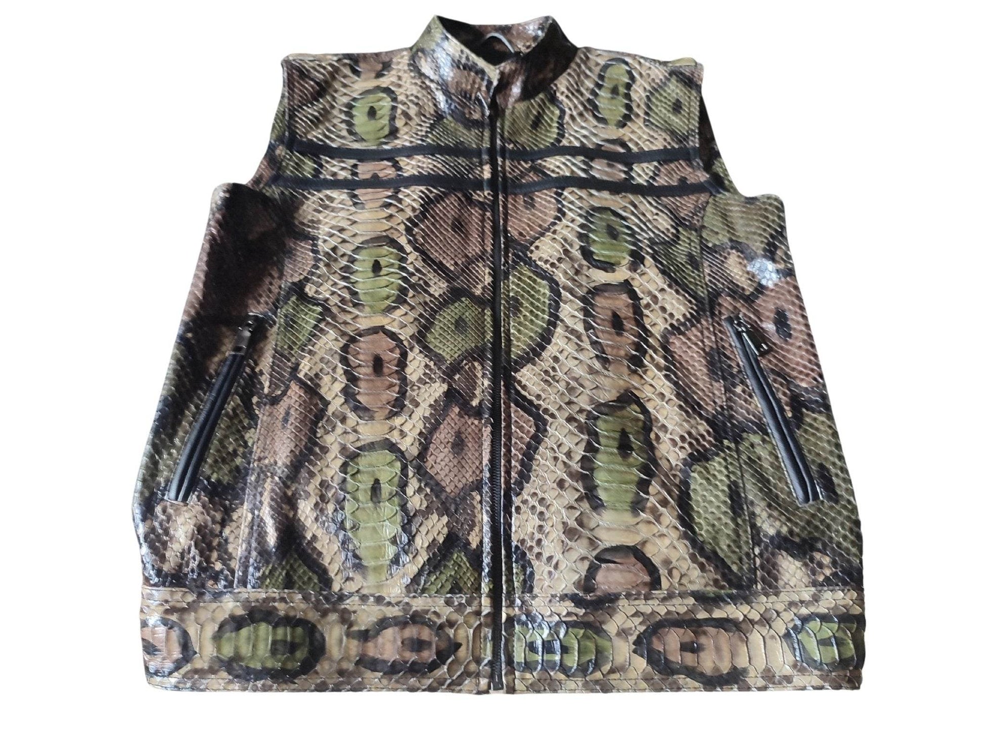 Genuine Python Snakeskin Motorcycle Leather Vest - LFM Fashion