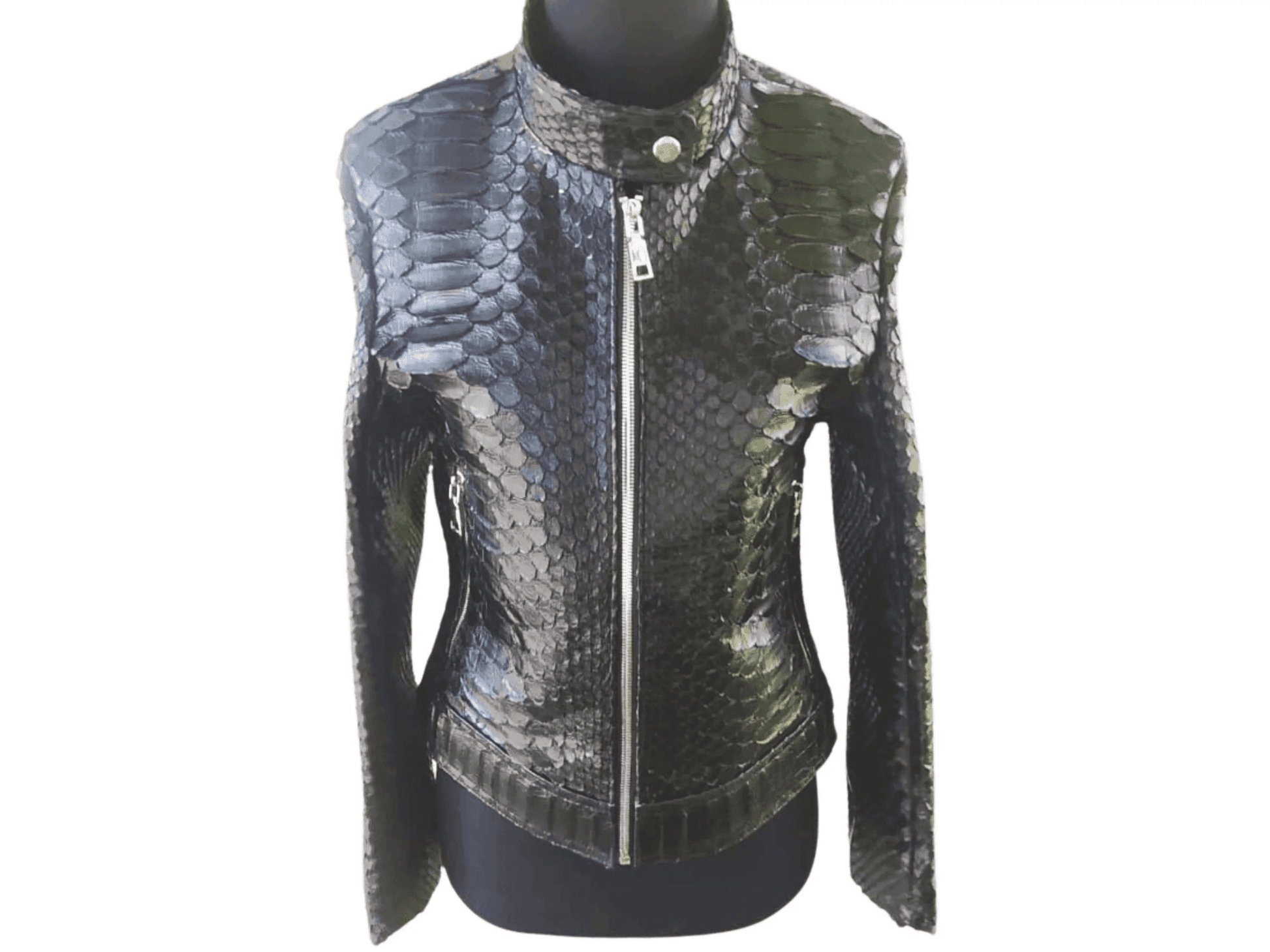 Genuine Snakeskin Motorcycle Jacket for Women - Python Jacket by LFM Fashion