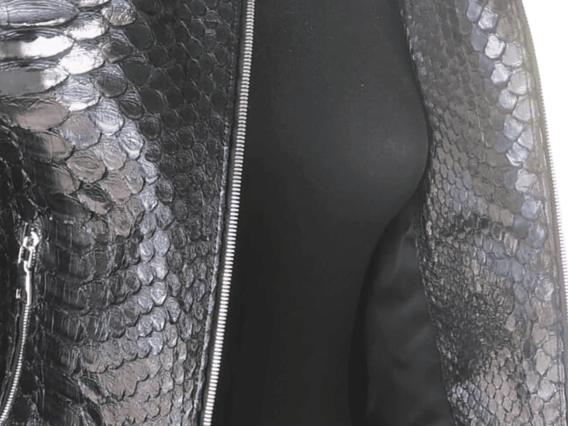 Genuine Snakeskin Motorcycle Jacket for Women - Python Jacket by LFM Fashion
