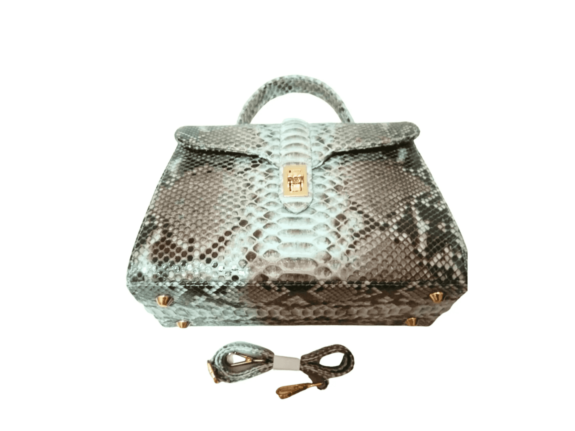 Gray Snakeskin Purses Chain Strap - Python Jacket by LFM Fashion