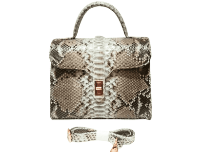 Gray Snakeskin Purses Chain Strap - Python Jacket by LFM Fashion