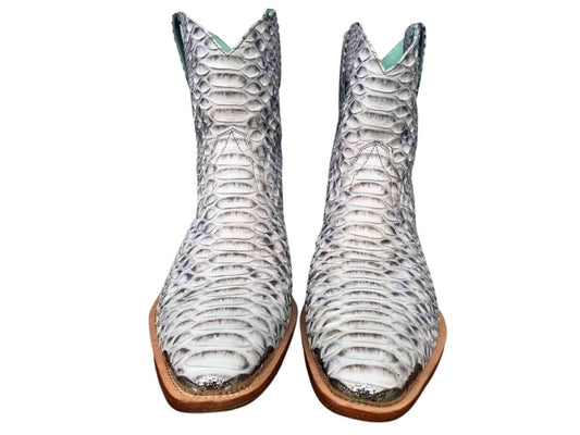 Grey Snakeskin Cowboy Boots - Python Jacket by LFM Fashion