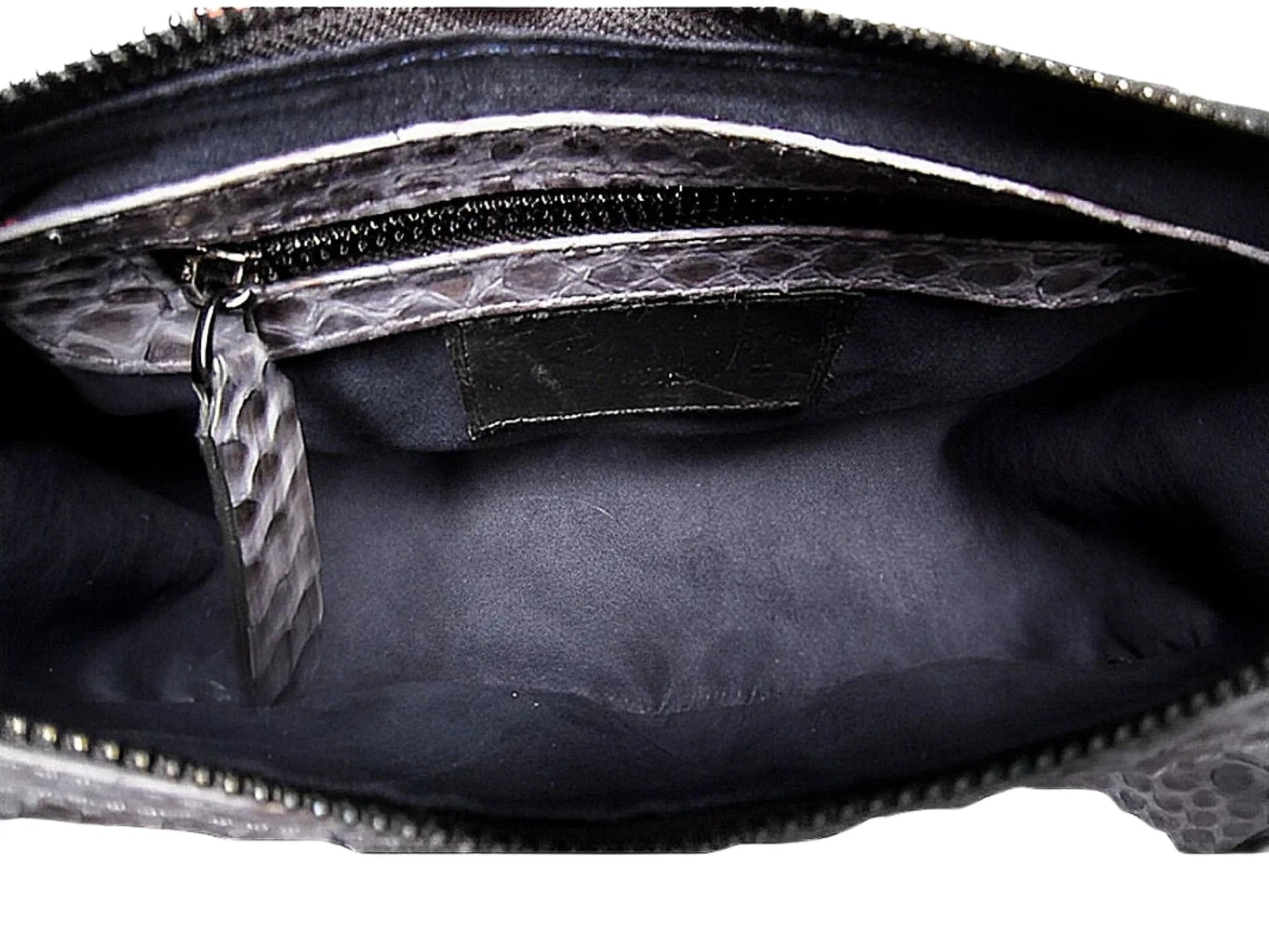 Half Moon Shoulder Bag Acrylic Strap Accent - Python Jacket by LFM Fashion