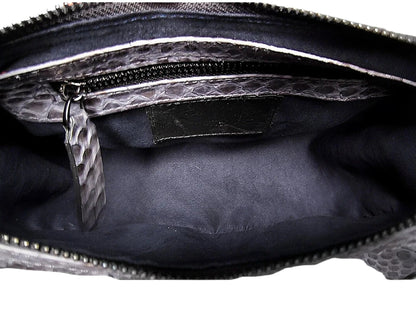 Half Moon Shoulder Bag Acrylic Strap Accent - Python Jacket by LFM Fashion