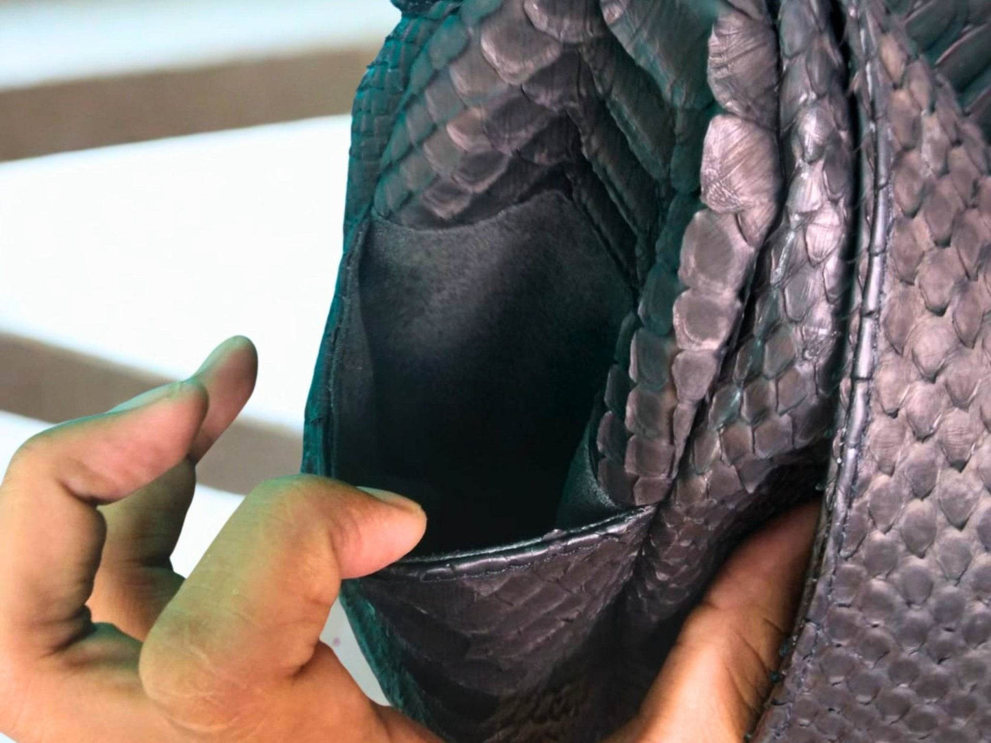 Handcrafted Genuine Python Snakeskin Messenger Bag for Men - LFM Fashion