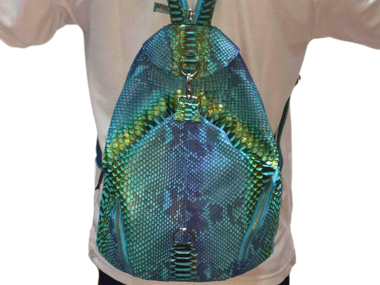 Backpacks Handmade Snakeskin Backpack, Python Travel Bag, School Backpack, Unique Gift Python Jacket by LFM Fashion