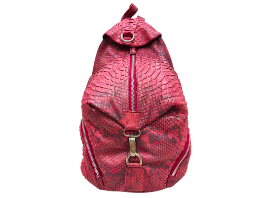 Backpacks Handmade Snakeskin Backpack, Python Travel Bag, School Backpack, Unique Gift Red Python Jacket by LFM Fashion