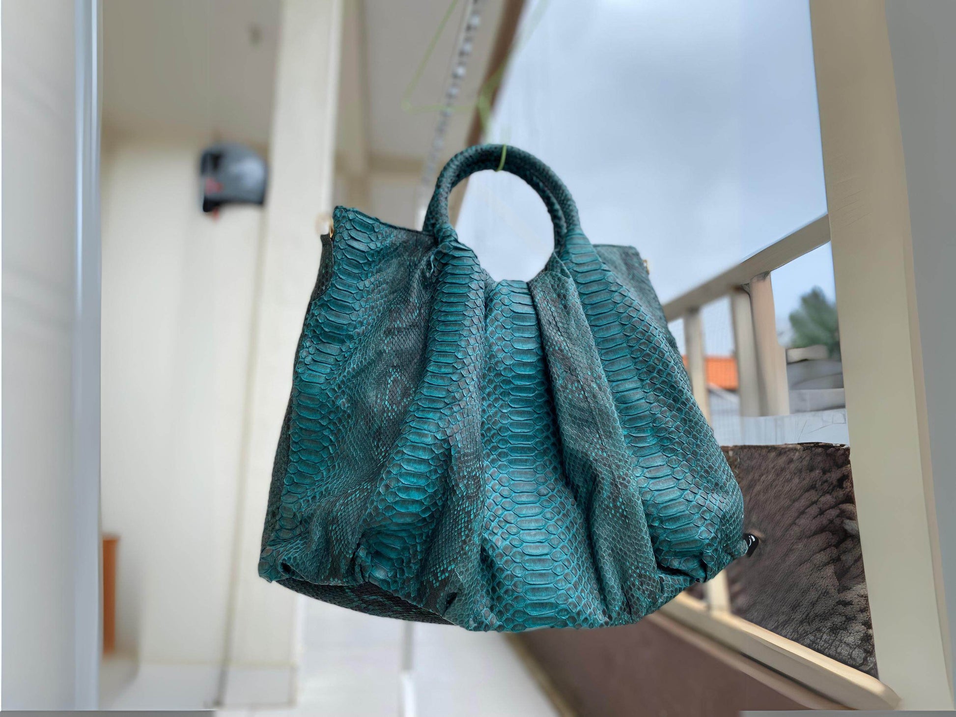 Dark Green Snakeskin Hobo Bag - LFM Fashion