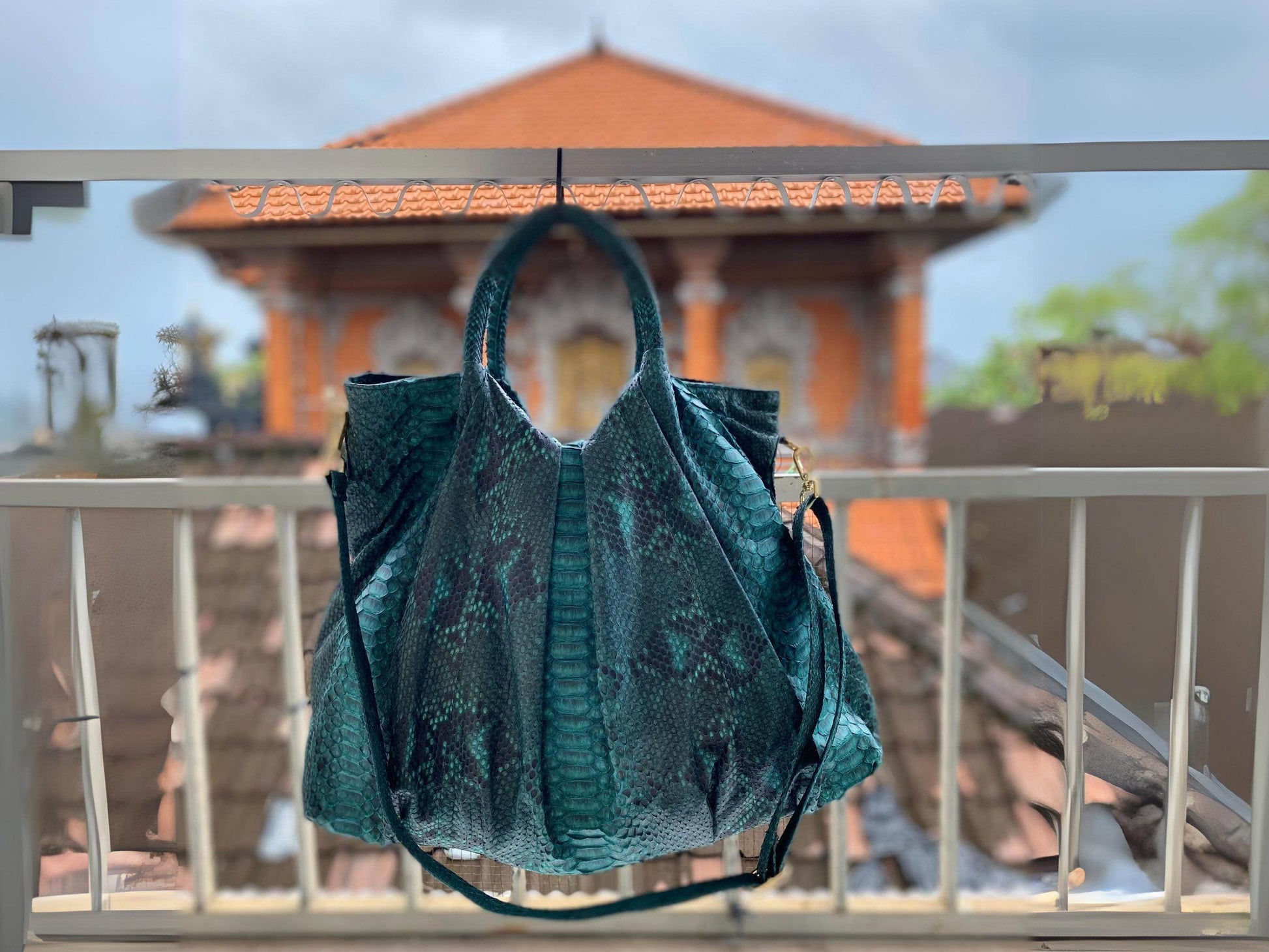 Dark Green Snakeskin Hobo Bag - LFM Fashion