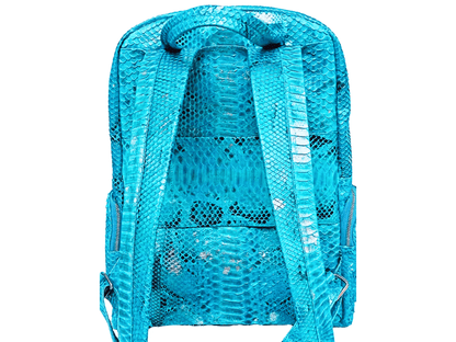 Light Blue Snakeskin Backpack - Python Jacket by LFM Fashion