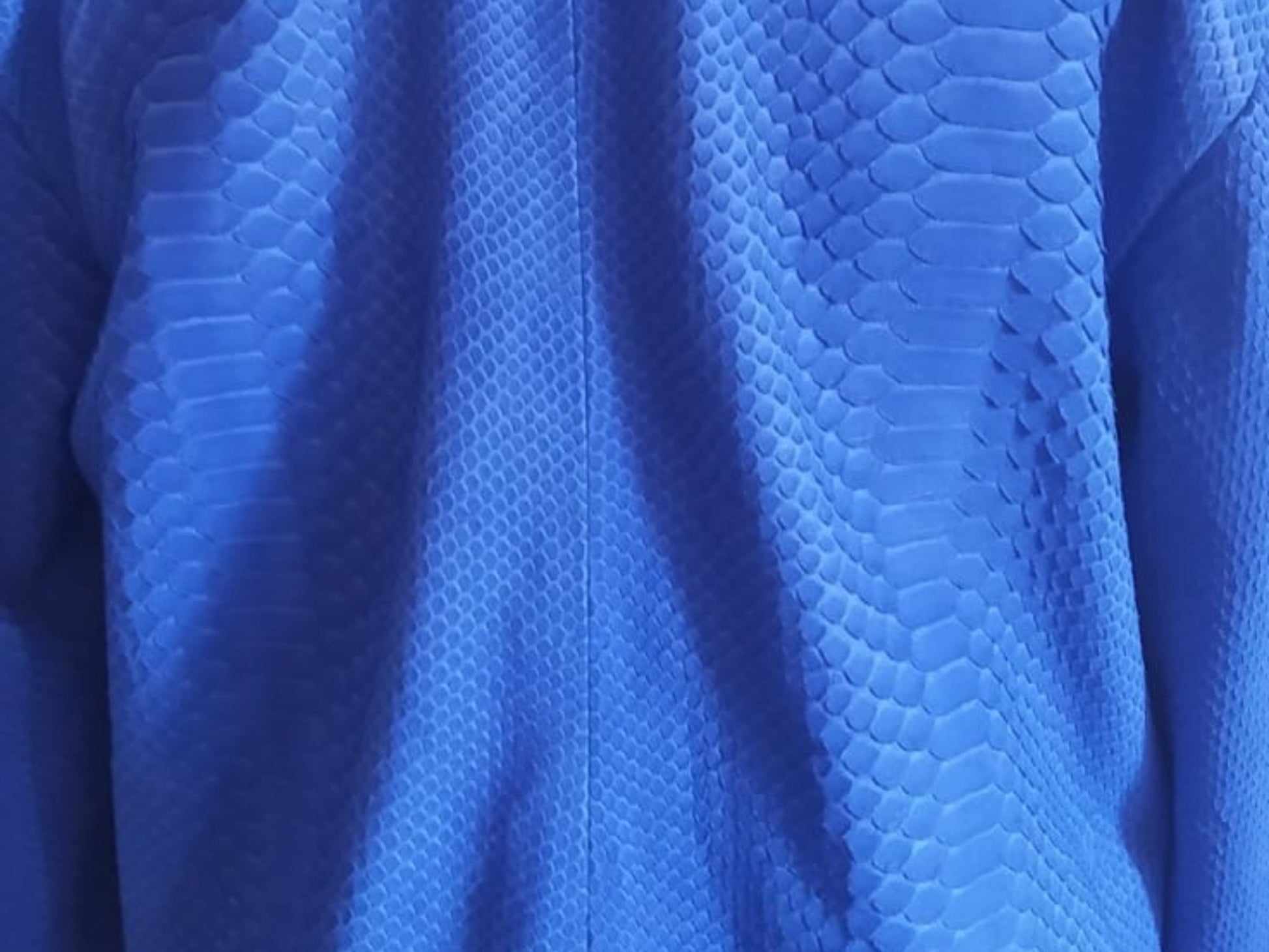 Light Blue Snakeskin Motorcycle Leather Jacket - 2