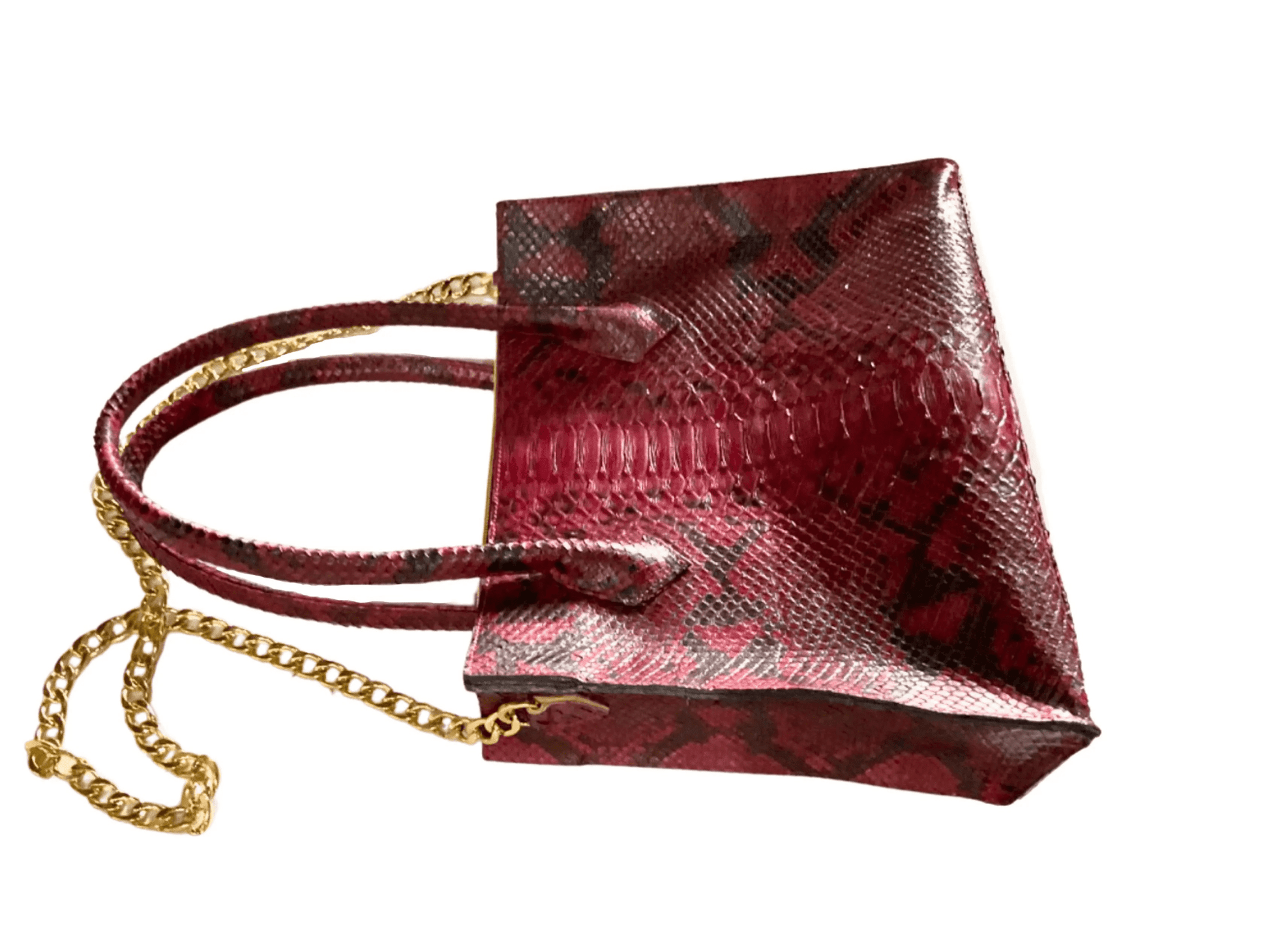 Maroon Totes Snakeskin Bag - Python Jacket by LFM Fashion