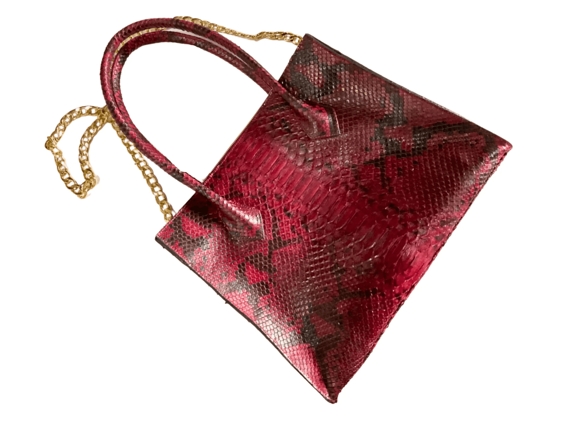 Maroon Totes Snakeskin Bag - Python Jacket by LFM Fashion