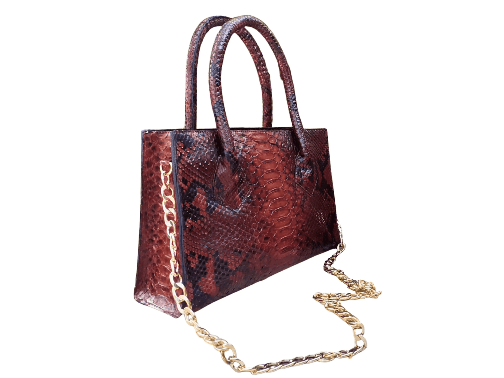 Maroon Totes Snakeskin Bag - Python Jacket by LFM Fashion