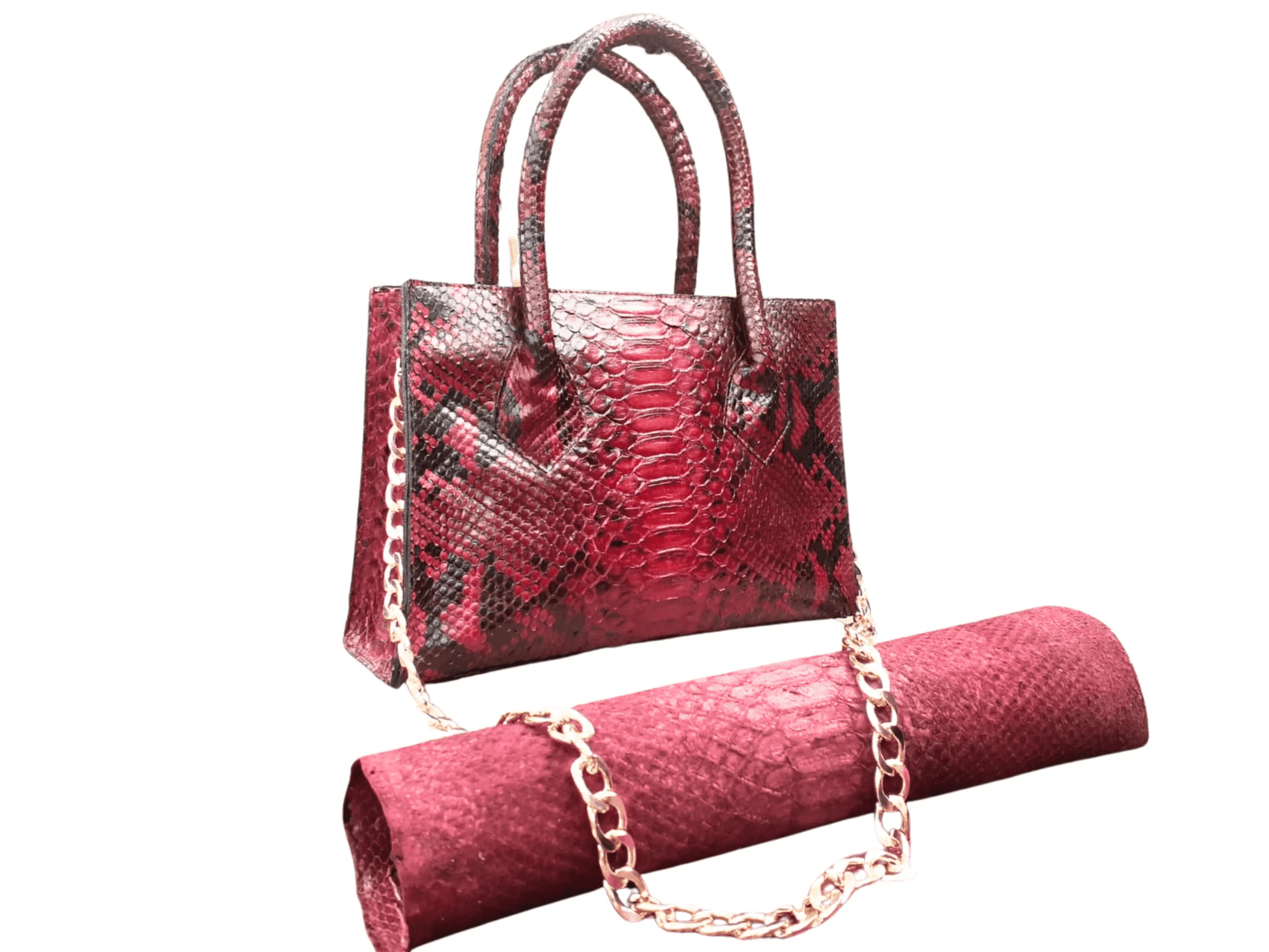 Maroon Totes Snakeskin Bag - Python Jacket by LFM Fashion