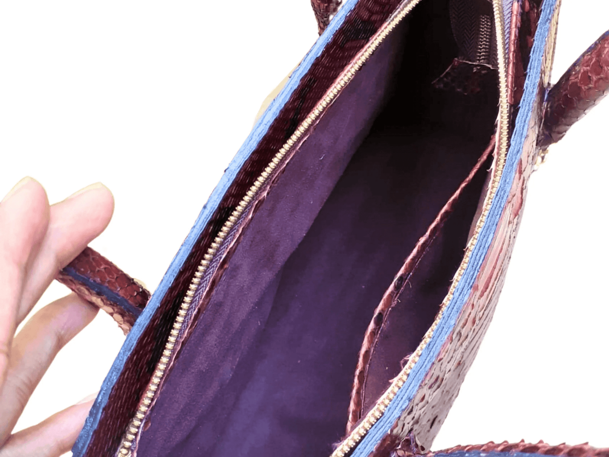 Maroon Totes Snakeskin Bag - Python Jacket by LFM Fashion