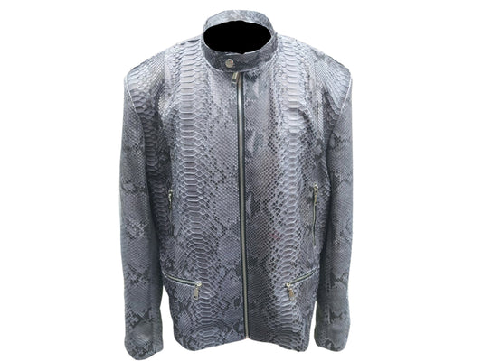 Gray snake skin pattern jacket on a white background