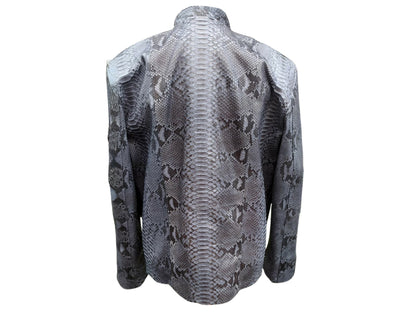 Snakeskin-patterned jacket on a white background