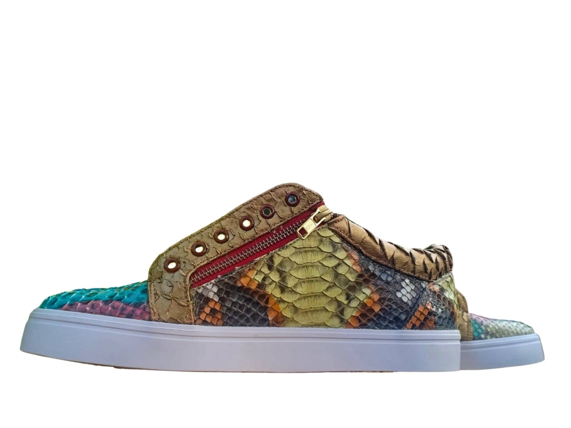 Multi Color Snakeskin Sneaker Shoes - Python Jacket by LFM Fashion