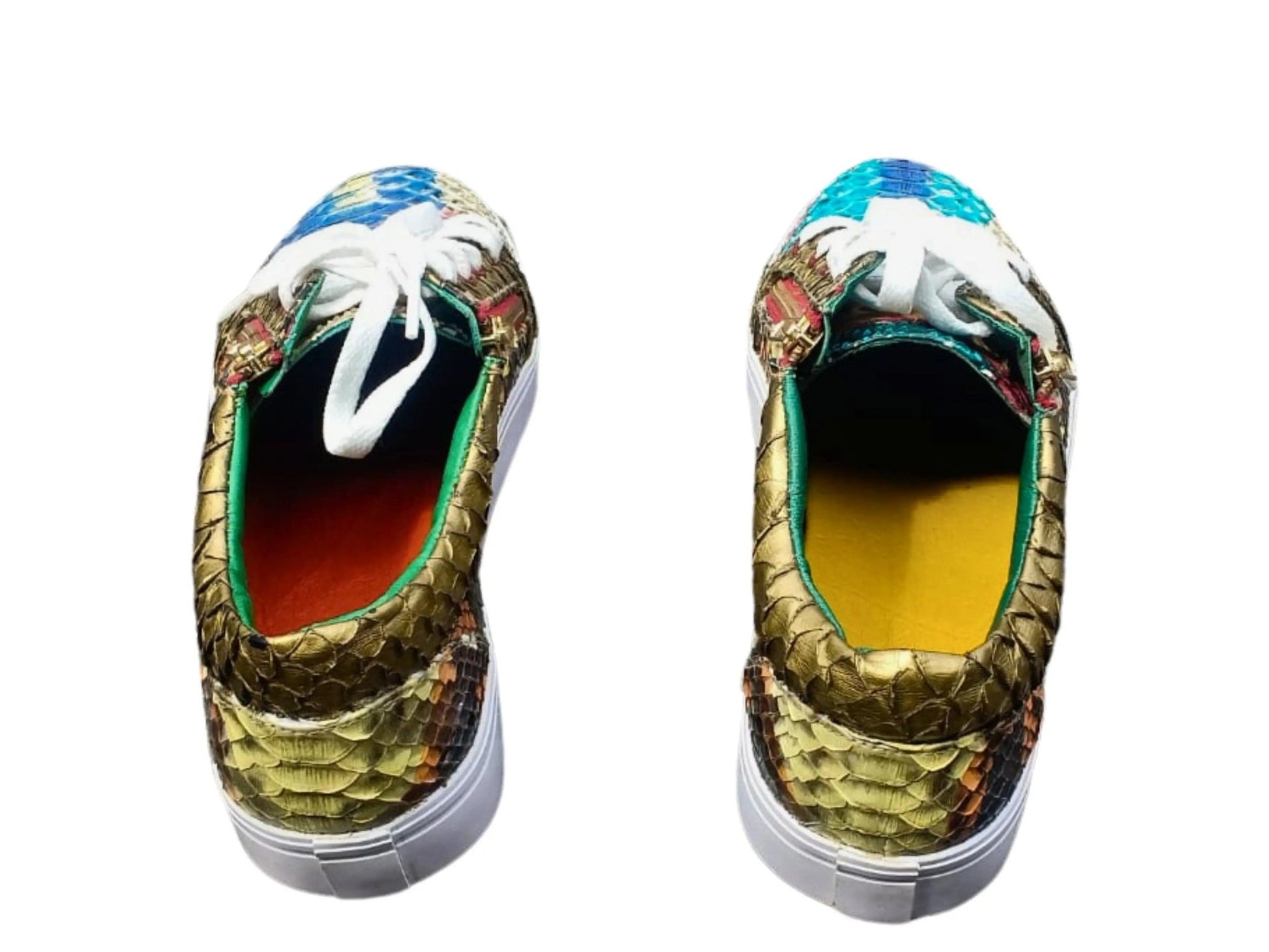 Multi Color Snakeskin Sneaker Shoes - Python Jacket by LFM Fashion