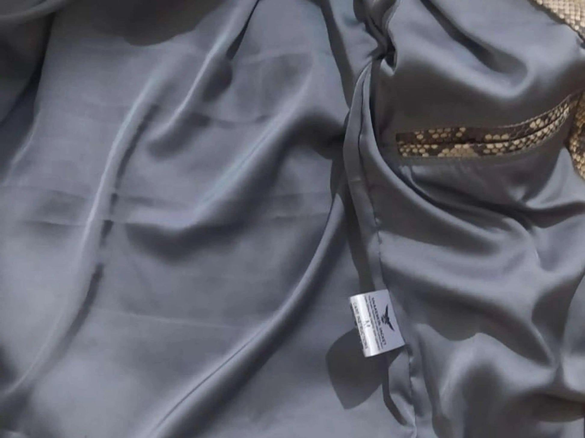 Natural Grey Python Snakeskin Leather Jacket - Python Jacket by LFM Fashion