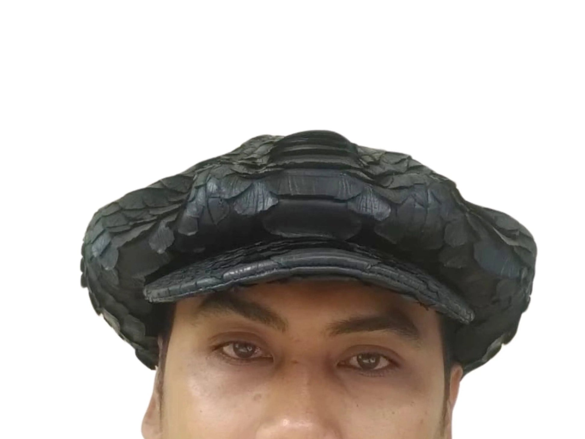 Newsboy Hat for Men Snakeskin Flat Cap Series - Python Jacket by LFM Fashion
