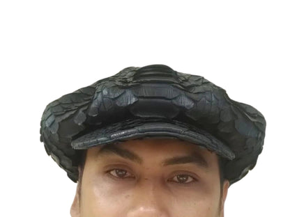 Newsboy Hat for Men Snakeskin Flat Cap Series - Python Jacket by LFM Fashion