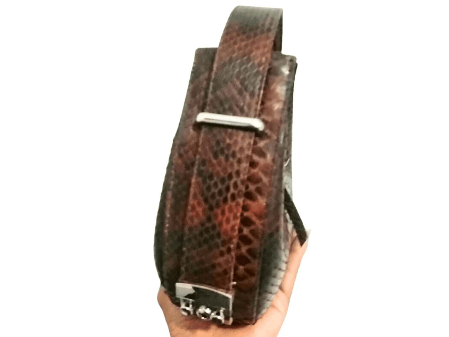 Oval Snakeskin Evening Handbag - Python Jacket by LFM Fashion
