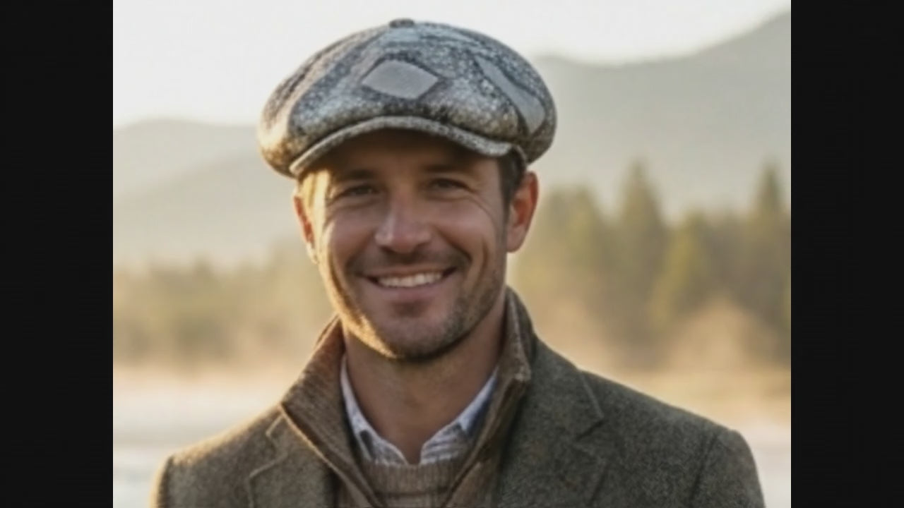 Gray Snakeskin Leather Newsboy Caps