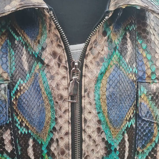 Multi Color Python Snakeskin Jacket
