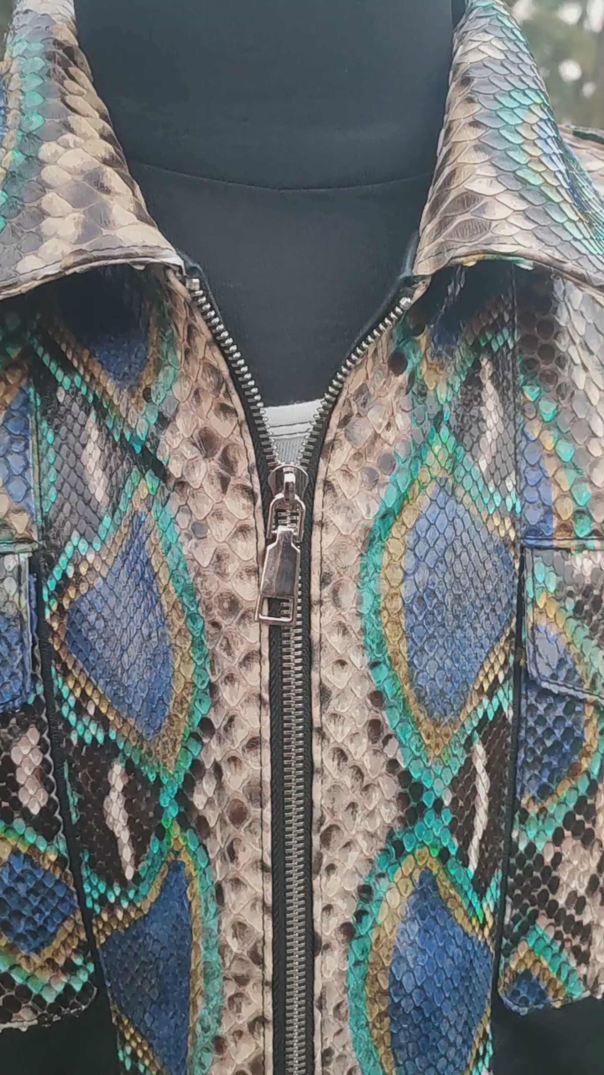 Multi Color Python Snakeskin Jacket